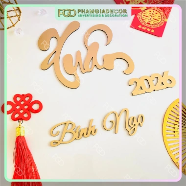 Chữ Alu Xuân Vàng Nhũ Đồng Tài Lộc – Backdrop Tết Sang Trọng, Bền Đẹp, Ưu Đãi 46k