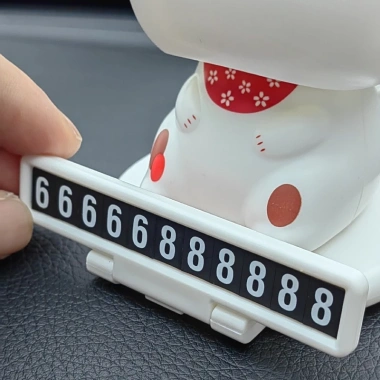 Chú Mèo Lucky Car Thần Tài Gật Đầu + Bảng Số Điện Thoại - Tài Lộc Xe, Taplo, Giá 85.000đ 2