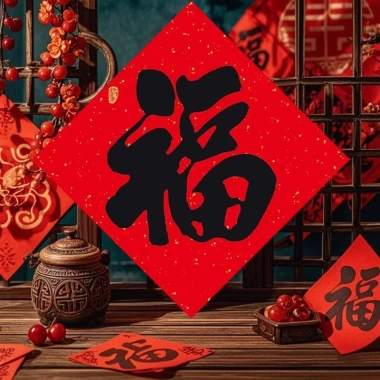 Chữ Phúc dán cửa nhà - Trang trí Tết Thư pháp 25-40cm, giá chỉ 9.500₫ 5