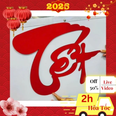 Chữ Tết 2.026 Size Lớn Set Nỉ Nhung Đỏ Dán Mành Mẹt Dèm Cửa Kính Giá 39.000đ