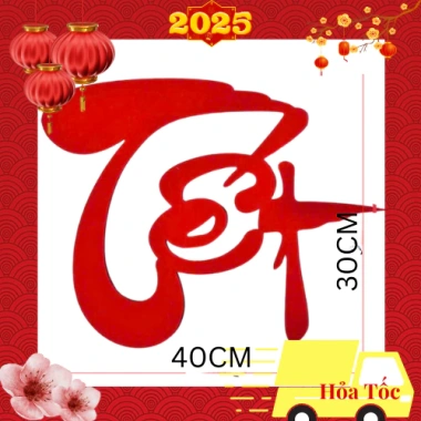Chữ Tết 2.026 Size Lớn Set Nỉ Nhung Đỏ Dán Mành Mẹt Dèm Cửa Kính Giá 39.000đ