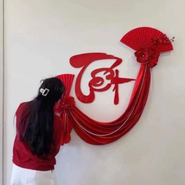 Chữ Tết 2.026 Size Lớn Set Nỉ Nhung Đỏ Dán Mành Mẹt Dèm Cửa Kính Giá 39.000đ