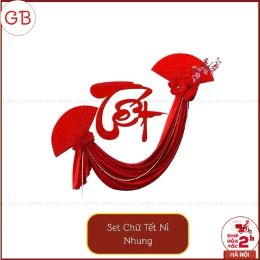 Chữ Tết 2.026 Size Lớn Set Nỉ Nhung Đỏ Dán Mành Mẹt Dèm Cửa Kính Giá 39.000đ