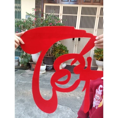 Chữ Tết Hoa Đào Đỏ Nhung 40cm - Giá chỉ 30.000đ, giảm so với 37.200, đẹp lễ Tết