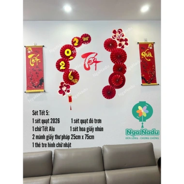 Chữ Tết Thư Pháp Alu Đỏ 2.026 - Trang Trí Trường Học, Hội Chợ, Nhà Cửa Giá 44k