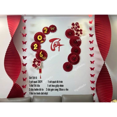 Chữ Tết Thư Pháp Alu Đỏ 2.026 - Trang Trí Trường Học, Hội Chợ, Nhà Cửa Giá 44k