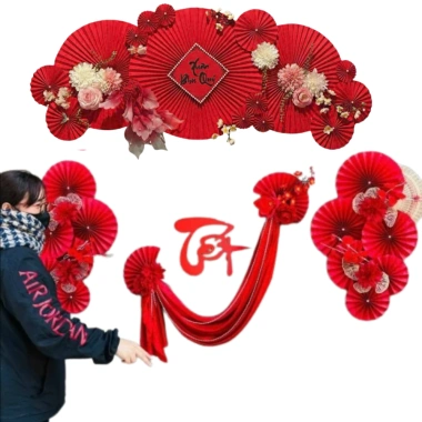 Chữ Tết Trang Trí 2.026 Size Lớn Alu Đỏ Dán Mành Mẹt Dèm Cửa Kính - Giá 80.000đ 8