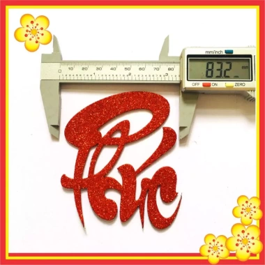 Chữ thư pháp 10cm dán dưa dừa bưởi Tết - Kim tuyến vàng đỏ đen, 5 chữ chỉ 21.000₫ 4