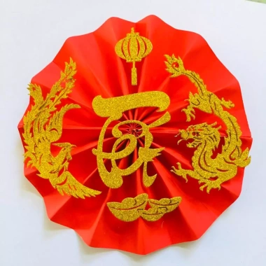 Chữ thư pháp 10cm dán dưa dừa bưởi Tết - Kim tuyến vàng đỏ đen, 5 chữ chỉ 21.000₫ 9