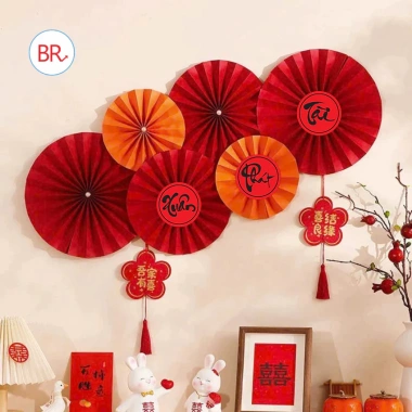 Chữ Thư Pháp Giấy Đỏ 2 Size Trang Trí Tháp Bánh, Treo Cây, Giỏ Quà - 30.000đ