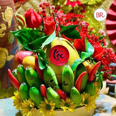 Chữ Thư Pháp Tết Phúc Lộc Thọ tem giấy đỏ, trang trí tháp bánh, giỏ quà, dán bánh chưng - giảm còn 8.800đ