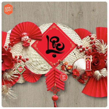 Chữ thư pháp trang trí Tết giấy đỏ cao cấp An Phúc Lộc Thọ giảm giá 7.500 VND