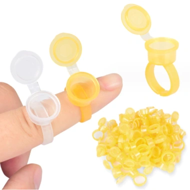 Chum nhẫn nhựa cứng có nắp và không nắp - Dễ dùng cho phun xăm thẩm mỹ, keo nối mi - Giá chỉ 20.000đ
