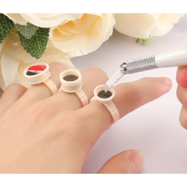 Chum nhẫn nhựa dẻo - Đựng mực phun xăm, keo gắn mi, tiện dụng, chỉ 20.000₫