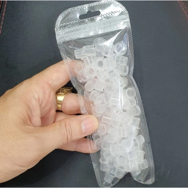 Chum nhựa to và nhỏ đựng mực xăm, keo gắn móng, nối mi, đế mica - Giá 10.000 VND 5