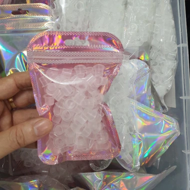 Chum nhựa to và nhỏ đựng mực xăm, keo gắn móng, nối mi, đế mica - Giá 10.000 VND 7