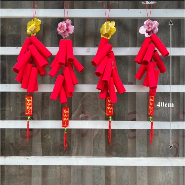 Chùm Pháo Giấy Mô Hình PG10 Hoa Mai Đào 40cm Trang Trí Tết Giá 27.000 VNĐ