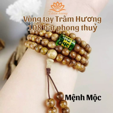 Chuỗi 108 hạt trầm hương, trầm tốc việt với bình an, may mắn, tài lộc | Thienhuong