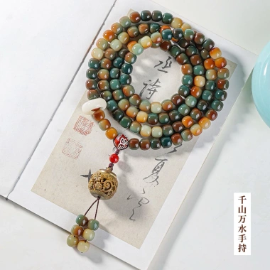 Chuỗi hạt Bồ Đề Tự Nhiên chuẩn Ấn lư gieo duyên, hạt thơm may mắn, bình an - phụ kiện đeo tay, cổ Thiên An 185k 4