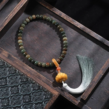 Chuỗi hạt Bồ Đề Tự Nhiên chuẩn Ấn lư gieo duyên, hạt thơm may mắn, bình an - phụ kiện đeo tay, cổ Thiên An 185k 5