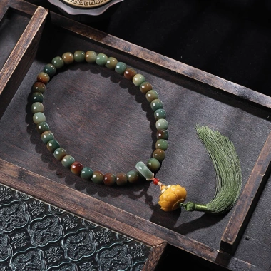 Chuỗi hạt Bồ Đề Tự Nhiên chuẩn Ấn lư gieo duyên, hạt thơm may mắn, bình an - phụ kiện đeo tay, cổ Thiên An 185k 6