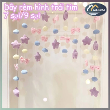 Chuỗi Treo Đồ Trang Trí Cửa Sổ 7/9 Bé Gái, Rèm Phòng Ngủ, Không Đục Lỗ, Giá 93.000đ