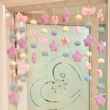 Chuỗi Treo Đồ Trang Trí Cửa Sổ 7/9 Bé Gái, Rèm Phòng Ngủ, Không Đục Lỗ, Giá 93.000đ