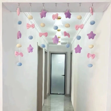 Chuỗi Treo Đồ Trang Trí Cửa Sổ 7/9 Bé Gái, Rèm Phòng Ngủ, Không Đục Lỗ, Giá 93.000đ