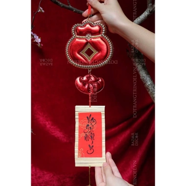 Chuỗi treo Tết Ngũ Phúc 60cm Tài Lộc May Mắn Thịnh Vượng Trang Trí Bazaar 255k