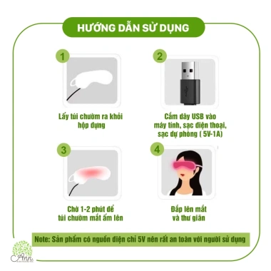 Chườm Mắt Điện Thảo Dược Dr.Ann - Nóng Thư Giãn, Giảm Nhức Mỏi, Đỡ Đau Đầu, Xóa Quầng Thâm - 190.950₫