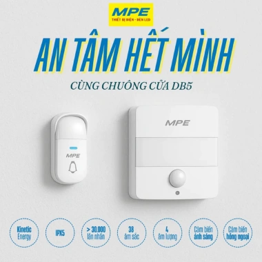 Chuông cửa không dây DB5 MPE 38 âm, không pin, đèn LED cảm biến ánh sáng - Giá 507.000đ 4
