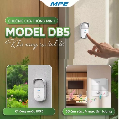 Chuông cửa không dây DB5 MPE 38 âm, không pin, đèn LED cảm biến ánh sáng - Giá 507.000đ 5
