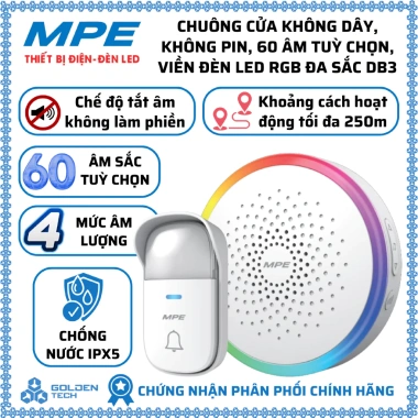 Chuông cửa LED RGB đa sắc + cảm biến, tích hợp camera MPE - Giá chỉ 458.000₫ 4