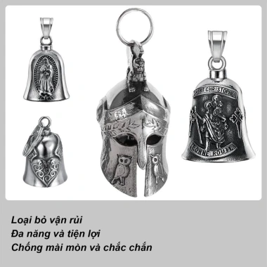 Chuông cưỡi ngựa may mắn Sparta Guardian 3D thép không gỉ âm thanh cho xe máy, xe đạp