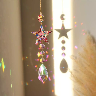 Chuông gió Crystal Prism đa chức năng Sun Catcher cầu vồng bắt sáng treo cửa sổ sân vườn giá 83.926₫