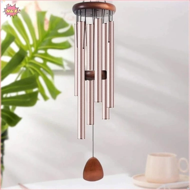 Chuông gió ống nhôm 26 inch cổ điển N X - thẻ treo gỗ, trang trí sân thượng, ban công, sân vườn, hành lang - giá ưu đãi 96.400₫