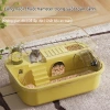 Chuồng hamster trong suốt 2 tầng bánh xe, nhựa PP an toàn, rộng dễ lau 36x26x20cm