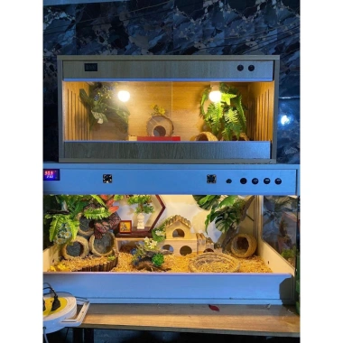 Chuồng nuôi gà Rutin 3 mặt kính, đồng hồ điều nhiệt, tủ hamster mini - 2.15 triệu 9