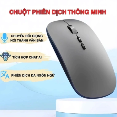 Chuột AI chuyển giọng nói thành văn bản không dây Bluetooth, đa ngôn ngữ, kèm dây sạc - Giá chỉ 160.000₫