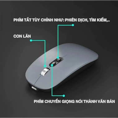 Chuột AI chuyển giọng nói thành văn bản không dây Bluetooth, đa ngôn ngữ, kèm dây sạc - Giá chỉ 160.000₫