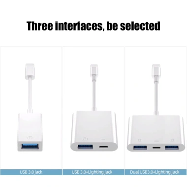 Chuột Bàn Phím Đĩa U + Cáp Chuyển Đổi OTG Lightning sang USB, Hỗ trợ iOS 13‑17, Cổng Sạc - Giá chỉ 59.005₫