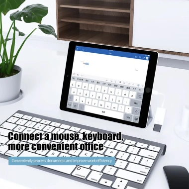 Chuột Bàn Phím Đĩa U + Cáp Chuyển Đổi OTG Lightning sang USB, Hỗ trợ iOS 13‑17, Cổng Sạc - Giá chỉ 59.005₫