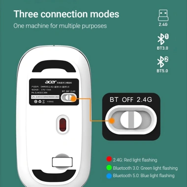 Chuột Bluetooth Acer OMR050 không dây 2.4GHz, Bluetooth 5.0, tương thích Win7/8/10, Android, iOS - Giá chỉ 149.000₫ 4