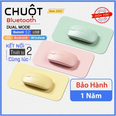 Chuột Bluetooth đa năng cho Laptop, PC, Tablet, Điện thoại - Hỗ trợ iOS Android Windows, BH 1 năm, Giá 130.000₫