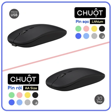 Chuột Bluetooth đa năng cho Laptop, PC, Tablet, Điện thoại - Hỗ trợ iOS Android Windows, BH 1 năm, Giá 130.000₫