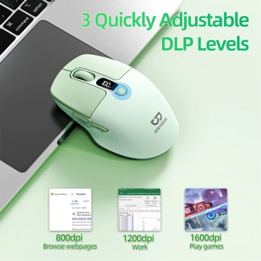 Chuột Bluetooth GOOJODOQ 2.4GHz Đa Kết Nối, Công Thái Học, Im Lặng, LED, DPI Điều Chỉnh - 205.554₫