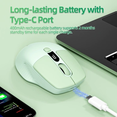 Chuột Bluetooth GOOJODOQ 2.4GHz Đa Kết Nối, Công Thái Học, Im Lặng, LED, DPI Điều Chỉnh - 205.554₫