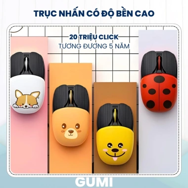Chuột Bluetooth Không Dây A10Chibi GumiTech - Pin Sạc Lại, Click Im Lazer Cute, 229k 2