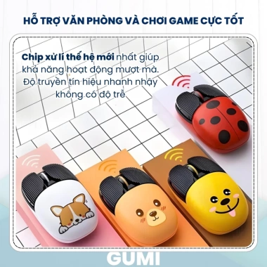 Chuột Bluetooth Không Dây A10Chibi GumiTech - Pin Sạc Lại, Click Im Lazer Cute, 229k 3