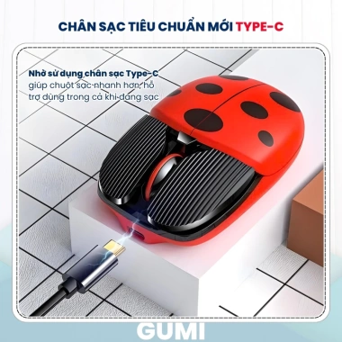 Chuột Bluetooth Không Dây A10Chibi GumiTech - Pin Sạc Lại, Click Im Lazer Cute, 229k 5